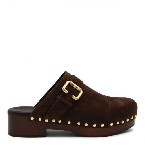 BROWN LEATHER JEANNETTE SANDALS