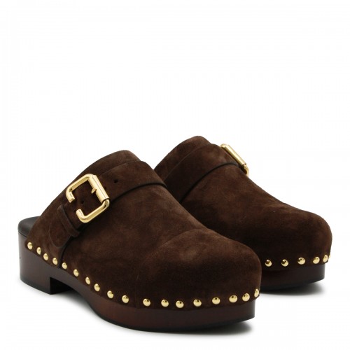 BROWN LEATHER JEANNETTE SANDALS