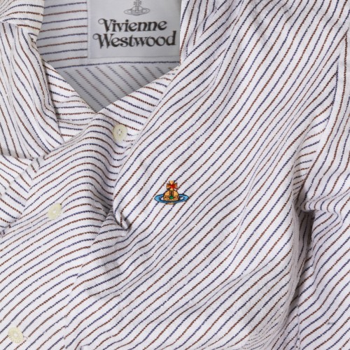 BLUE AND BROWN COTTON SHIRT