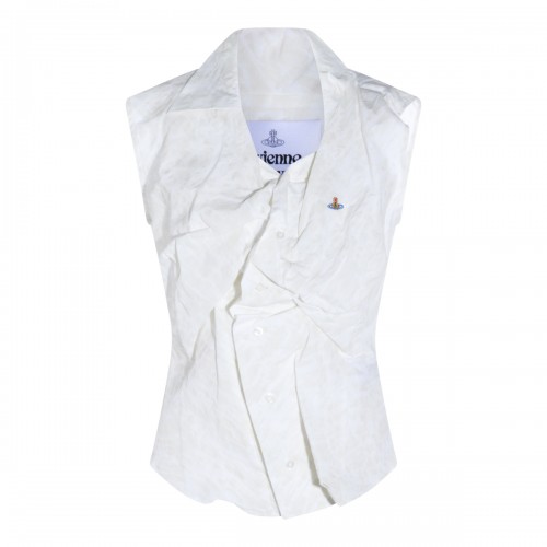STAINED WHITE COTTON SHIRT