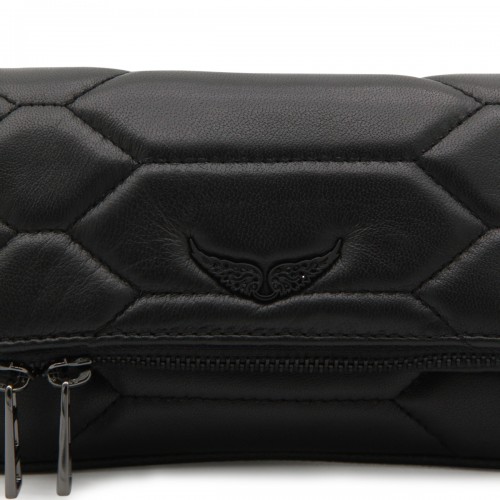BLACK LEATHER ROCK NANO XL MAR SCALE SHOULDER BAG