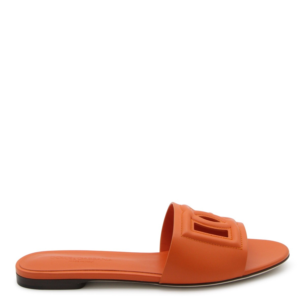 ORANGE LEATHER DG MILLENNIALS FLATS
