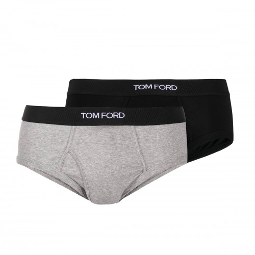 BLACK AND GREY COTTON SLIPS