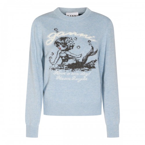 LIGHT BLUE WOOL KNITWEAR