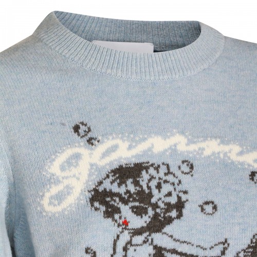 LIGHT BLUE WOOL KNITWEAR