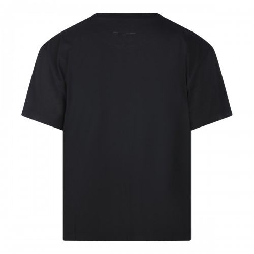 BLACK COTTON LOGO LABEL T-SHIRT