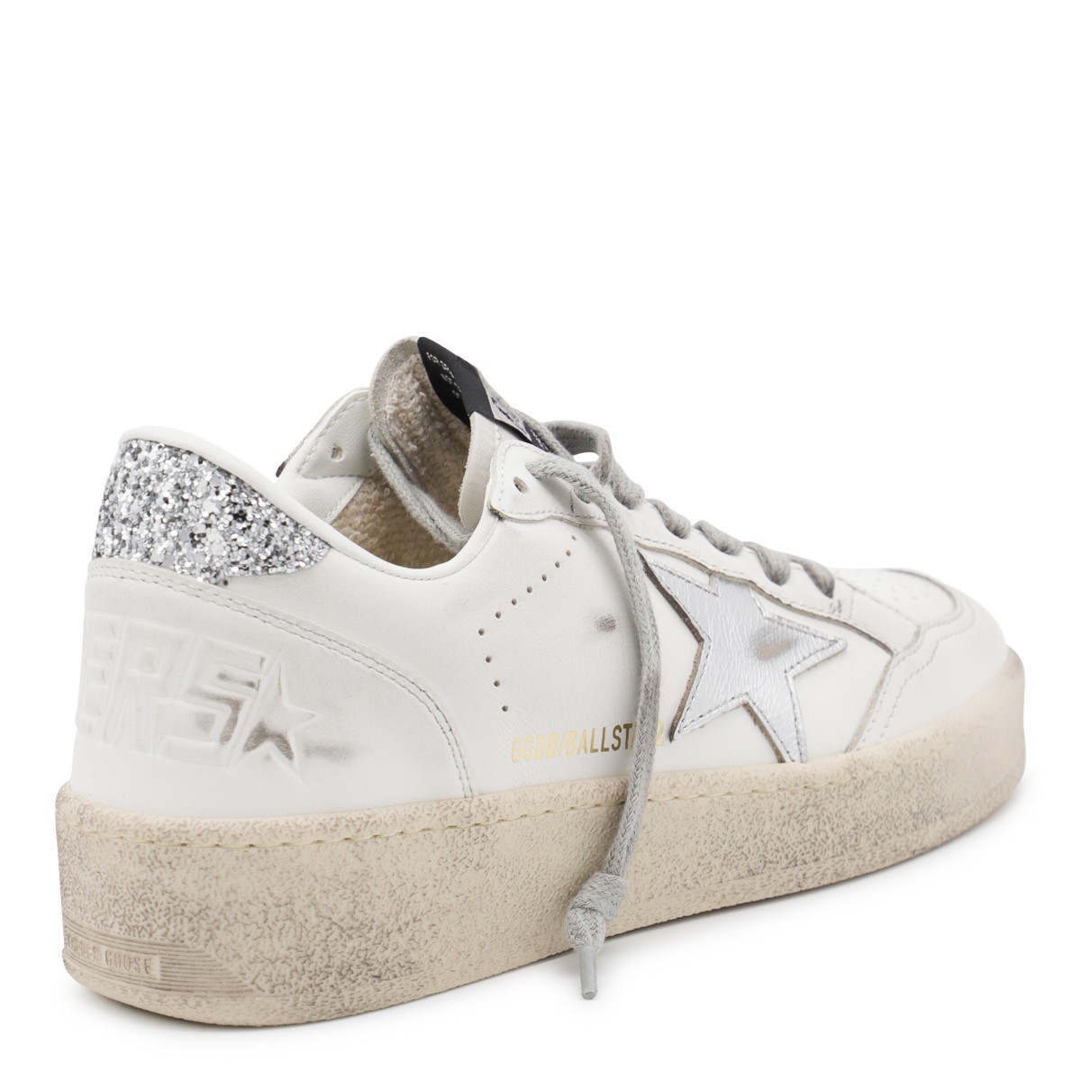 WHITE AND SILVER LEATHER BALLSTAR 2...