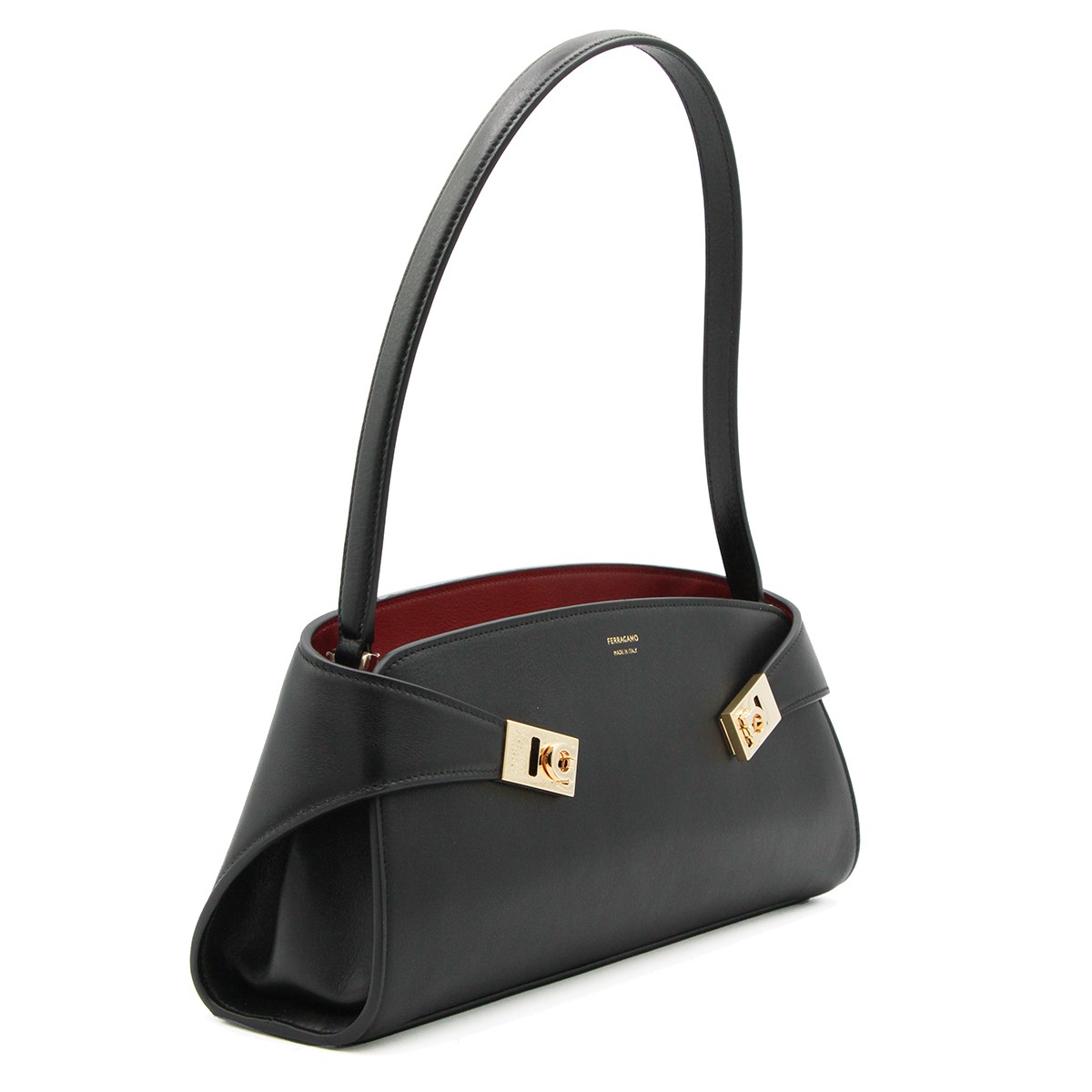 BLACK LEATHER HUG SH EAST WEST...