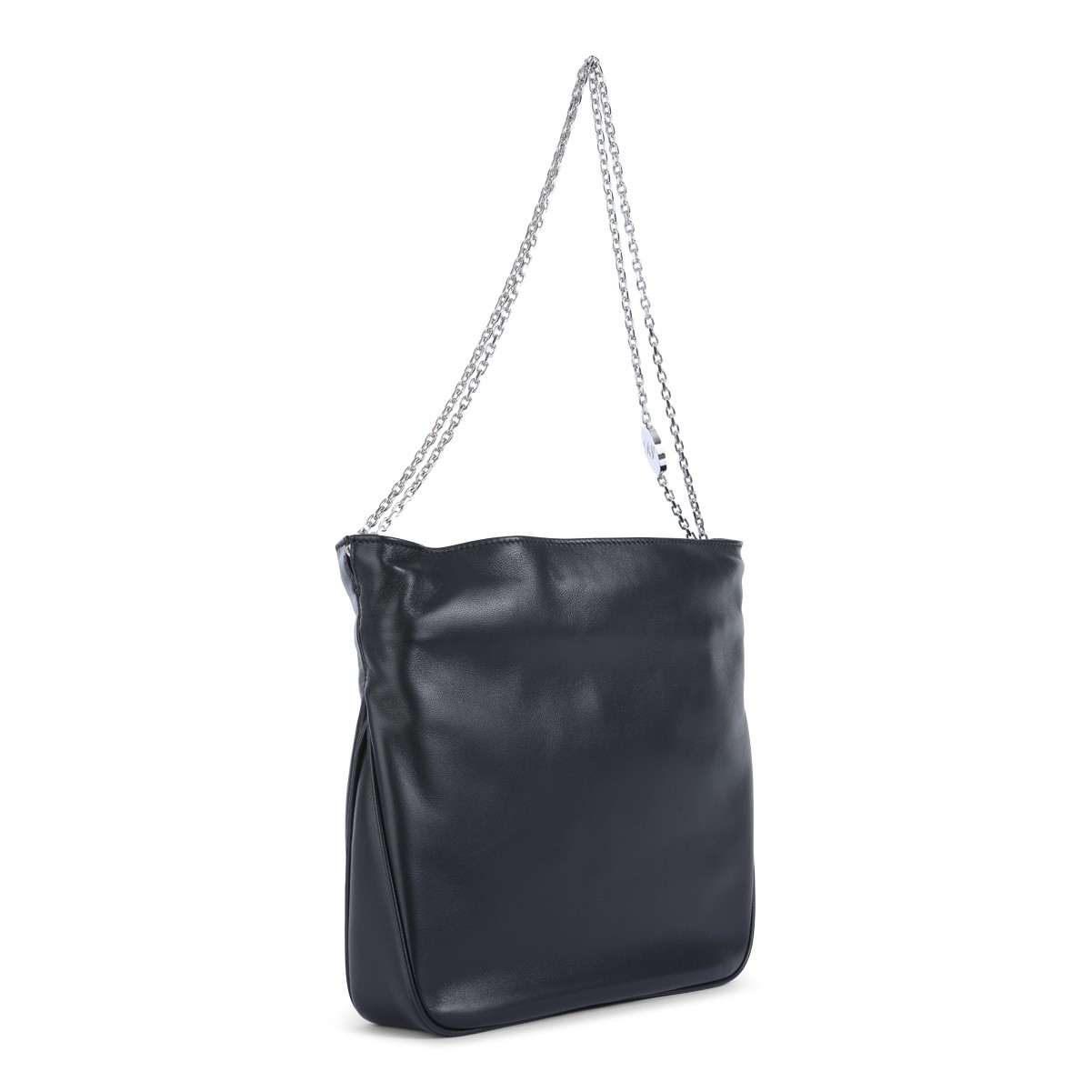 BLACK LEATHER MINI PILGRIM SATCHEL