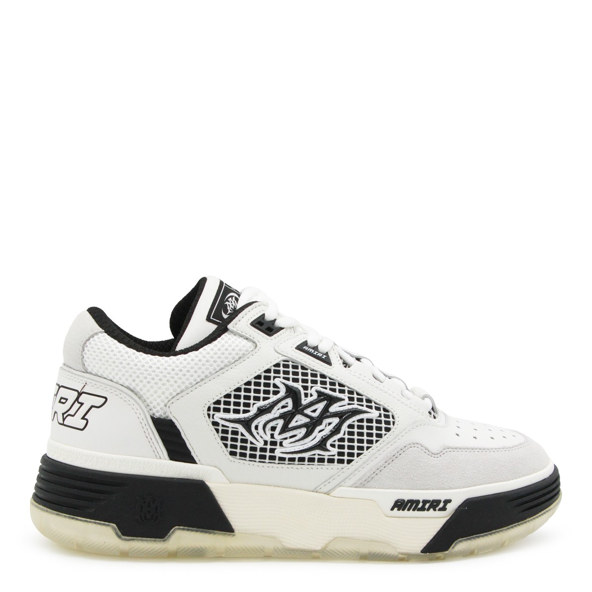 WHITE AND BLACK LEATHER MA-94 SNEAKERS