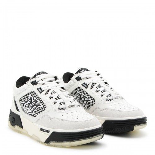 WHITE AND BLACK LEATHER MA-94 SNEAKERS
