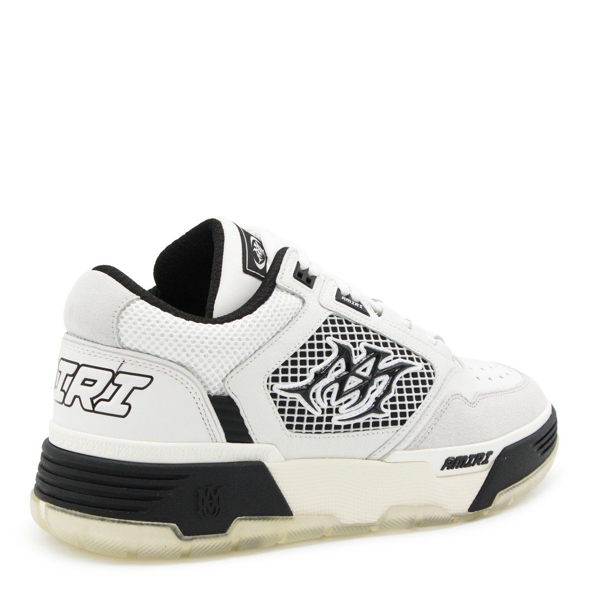 WHITE AND BLACK LEATHER MA-94 SNEAKERS