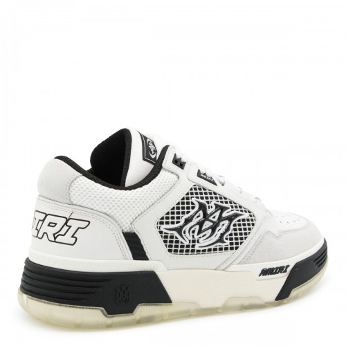 WHITE AND BLACK LEATHER MA-94 SNEAKERS