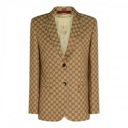 BEIGE EBONY GG COTTON BLEND BLAZER