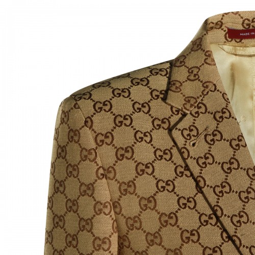 BEIGE EBONY GG COTTON BLEND BLAZER