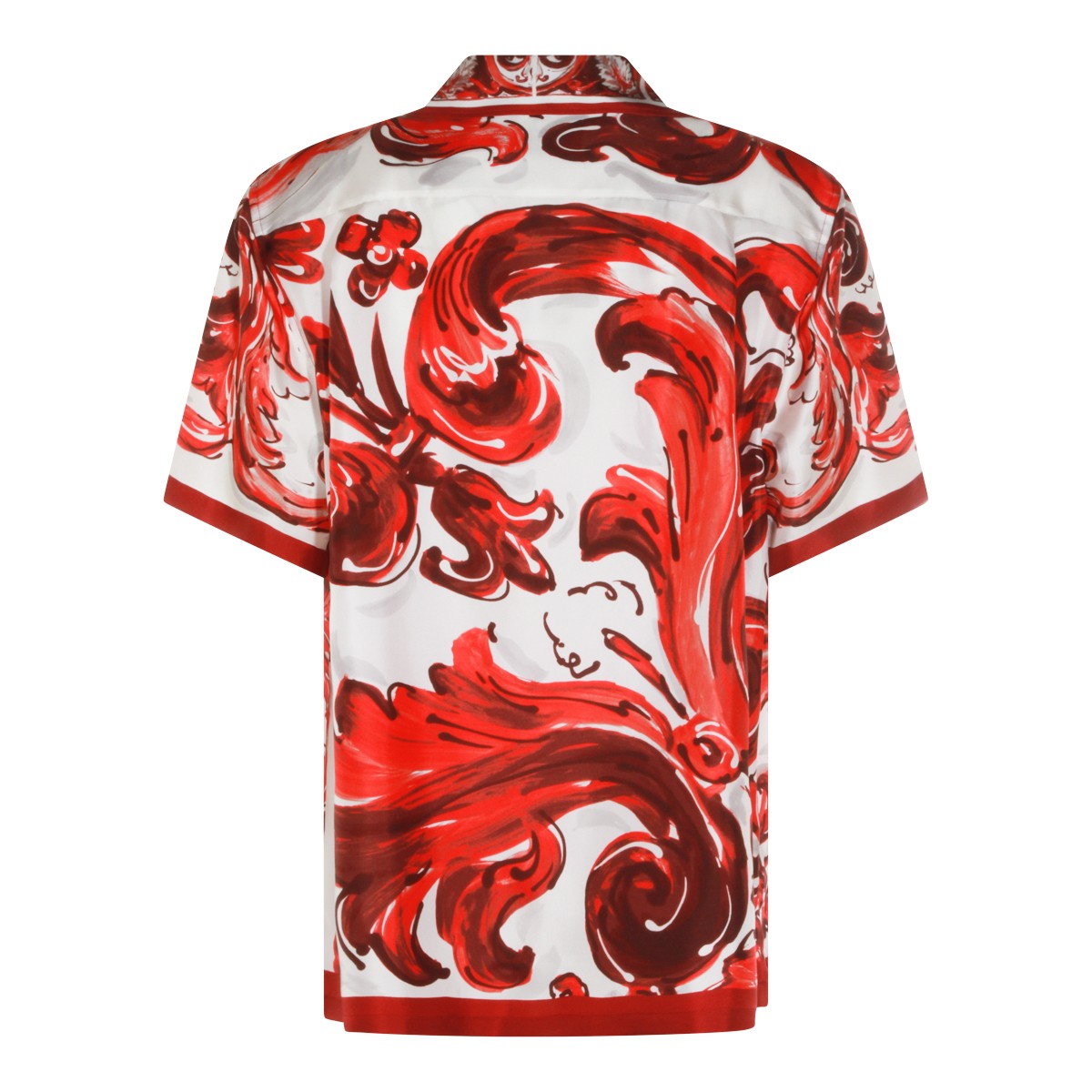 RED AND WHITE SILK SHIRT