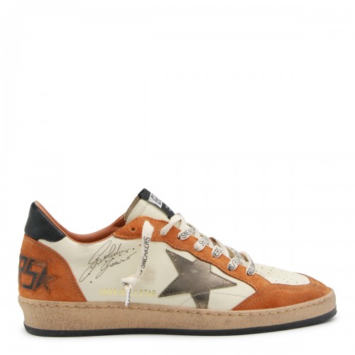ORANGE AND WHITE LEATHER BALL STAR SNEAKERS