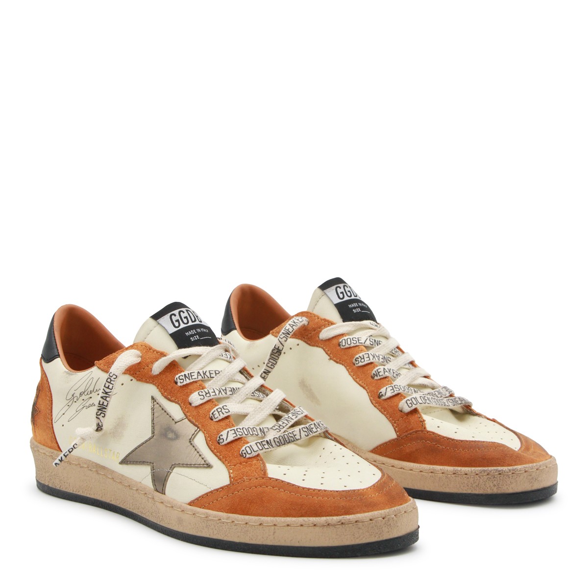 ORANGE AND WHITE LEATHER BALL STAR...
