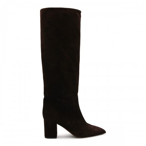 BROWN LEATHER ANJA BOOTS
