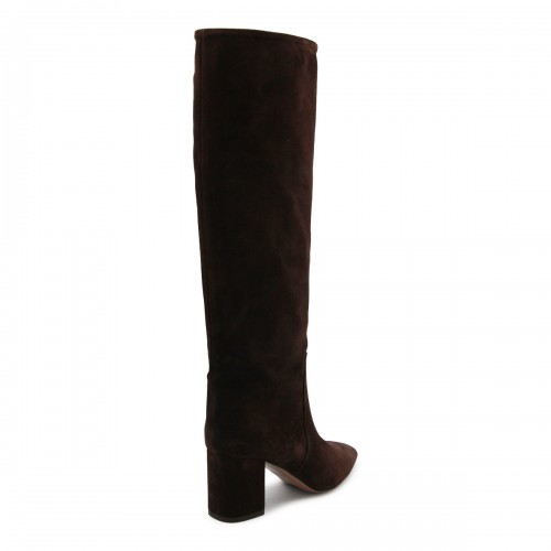 BROWN LEATHER ANJA BOOTS