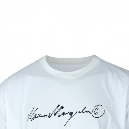 WHITE COTTON HANDWRITTEN T-SHIRT