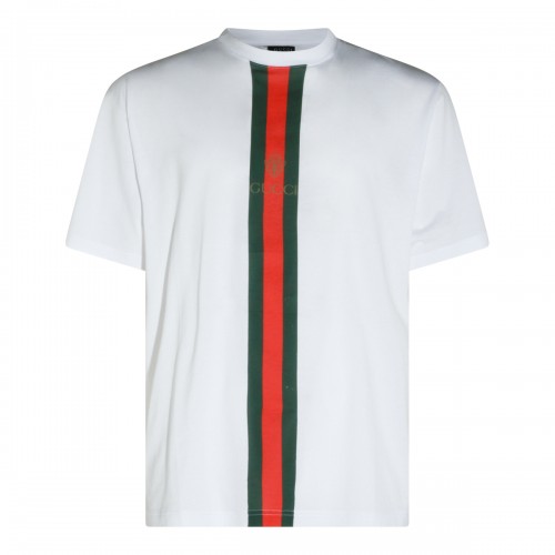 WHITE COTTON WEB RIBBON T-SHIRT