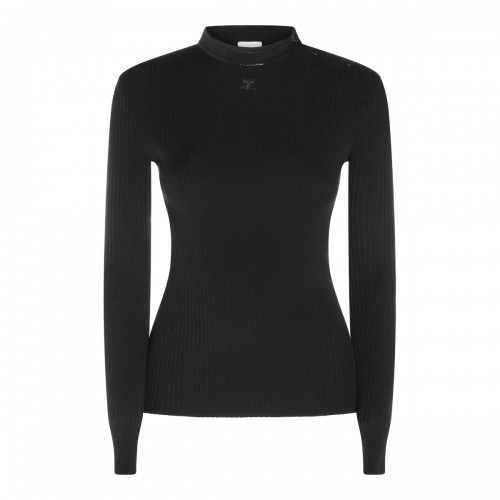 BLACK VISCOSE KNITWEAR