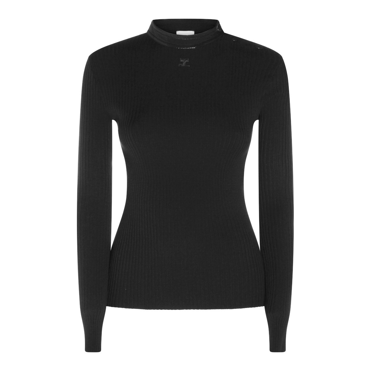 BLACK VISCOSE KNITWEAR