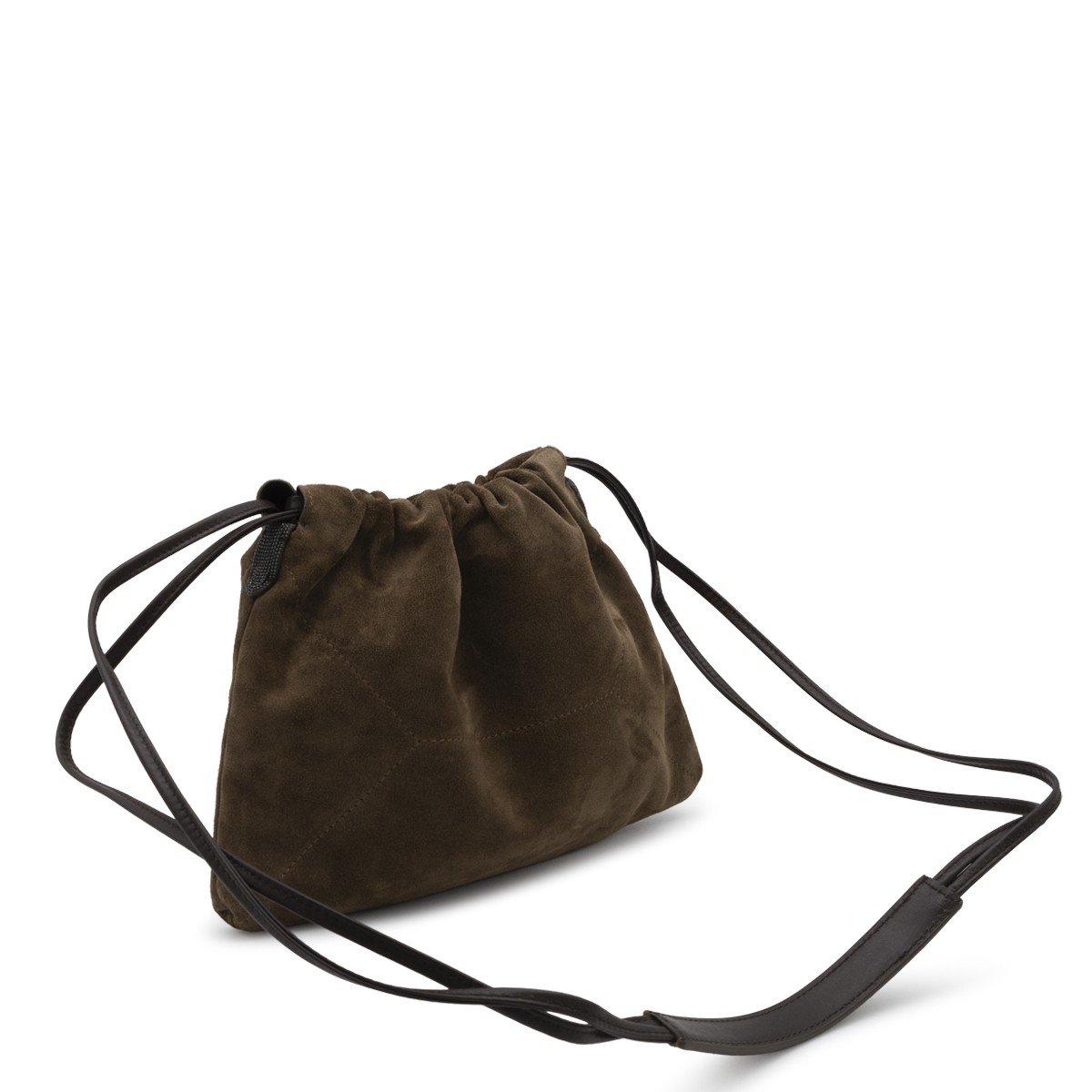CARAMEL SUEDE CROSSBODY BAG