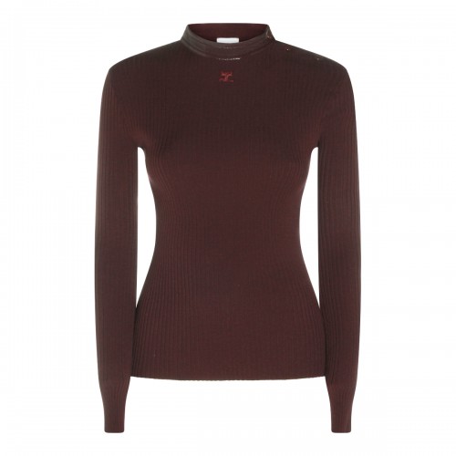 BURGUNDY VISCOSE KNITWEAR