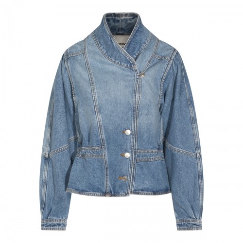 LIGHT BLUE COTTON DENIM JACKET