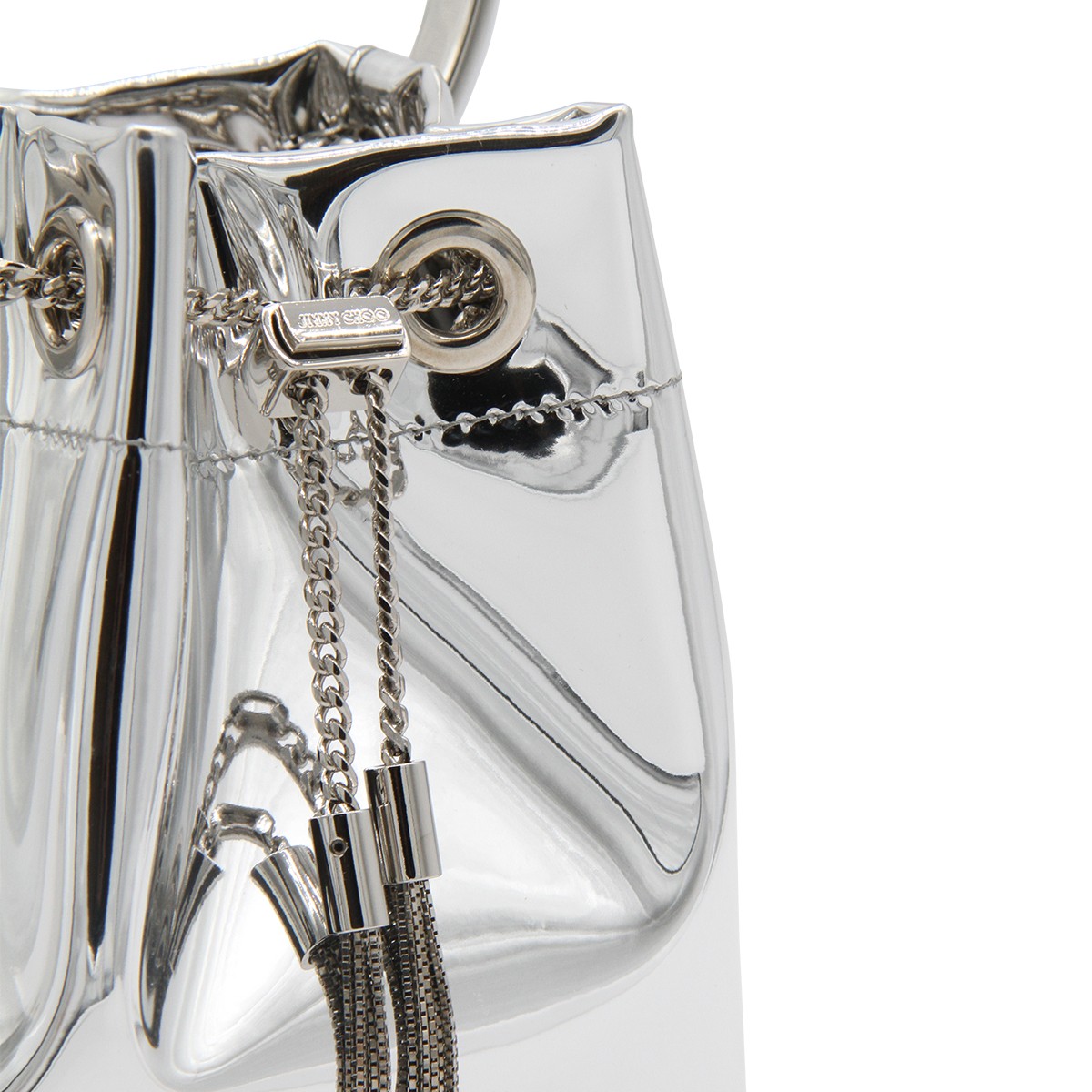 SILVER LEATHER BON BON SATCHEL