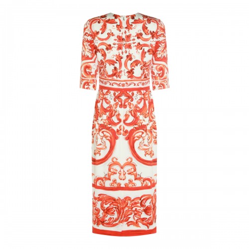 ORANGE AND WHITE DRESS