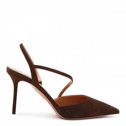 BROWN LEATHER DINASTY PUMPS