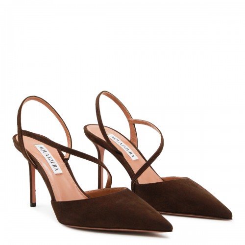 BROWN LEATHER DINASTY PUMPS