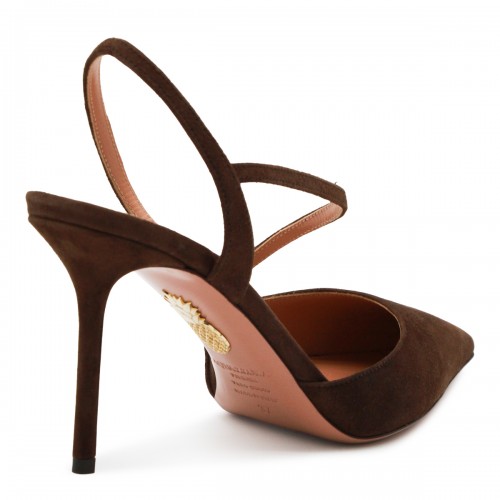 BROWN LEATHER DINASTY PUMPS