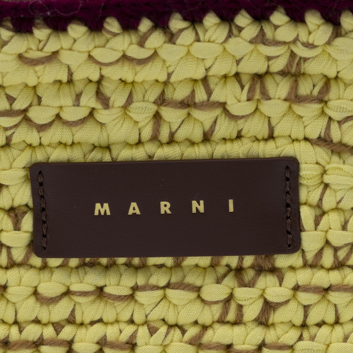 YELLOW AND BROWN WOOL CROSSBODY BAG