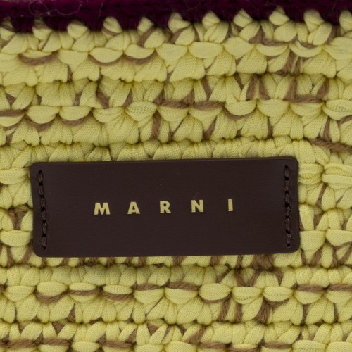 YELLOW AND BROWN WOOL CROSSBODY BAG