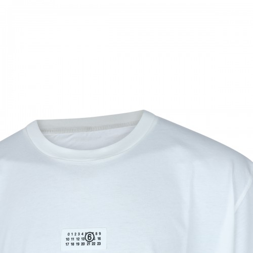 WHITE COTTON LOGO T-SHIRT