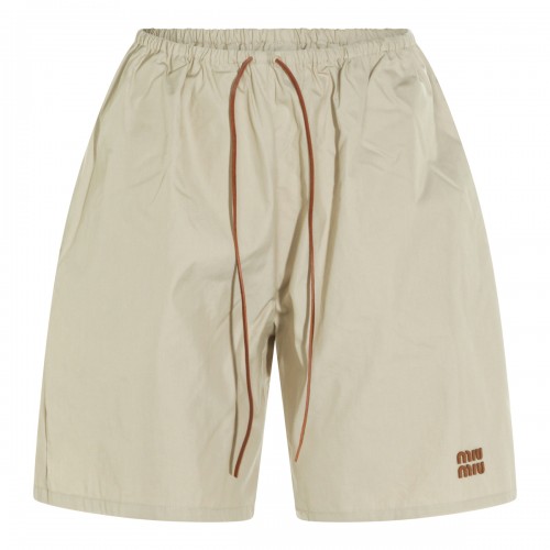 BEIGE COTTON SHORTS