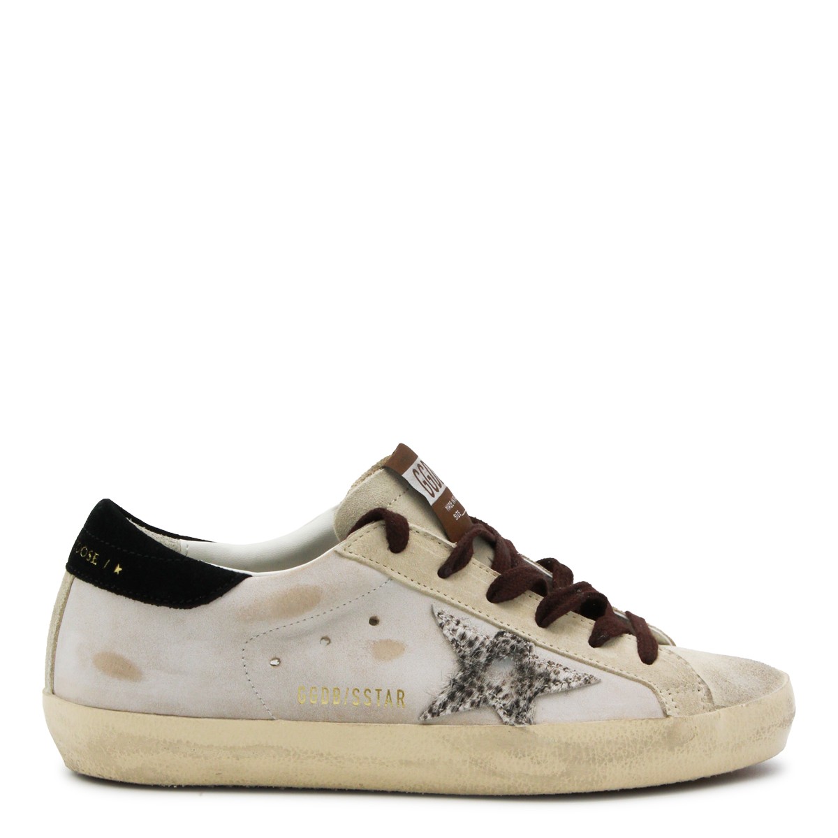 BEIGE AND BLACK LEATHER SUPER STAR...