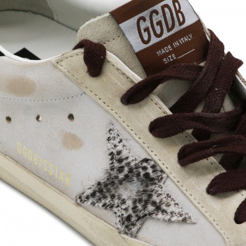 BEIGE AND BLACK LEATHER SUPER STAR SNEAKERS