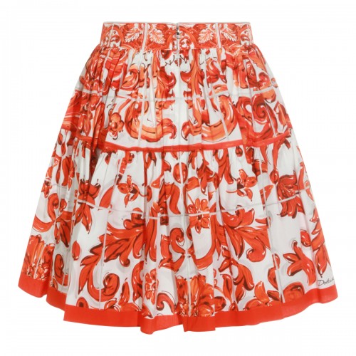 ORANGE AND WHITE COTTON SKIRT 2