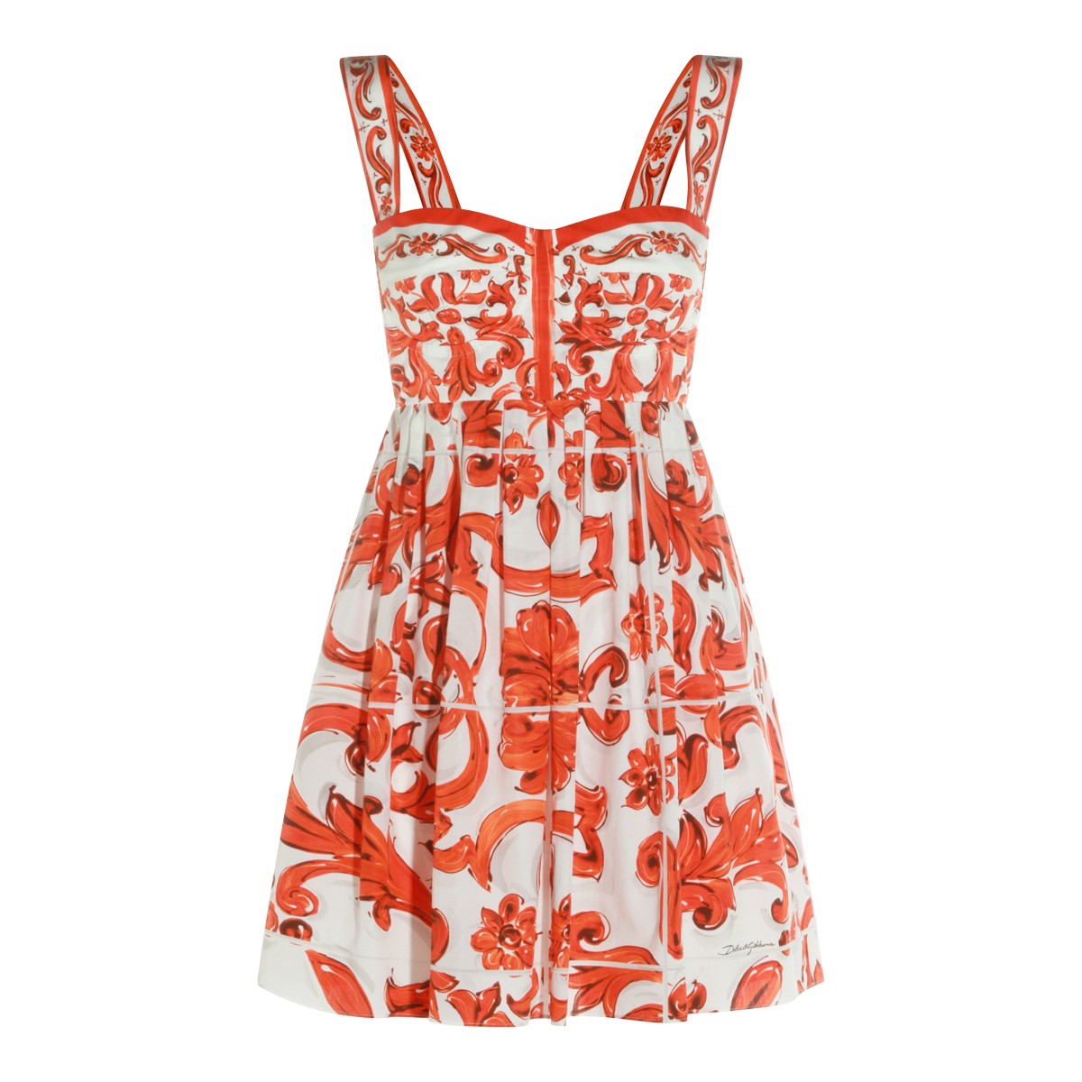 ORANGE AND WHITE COTTON DRESS
