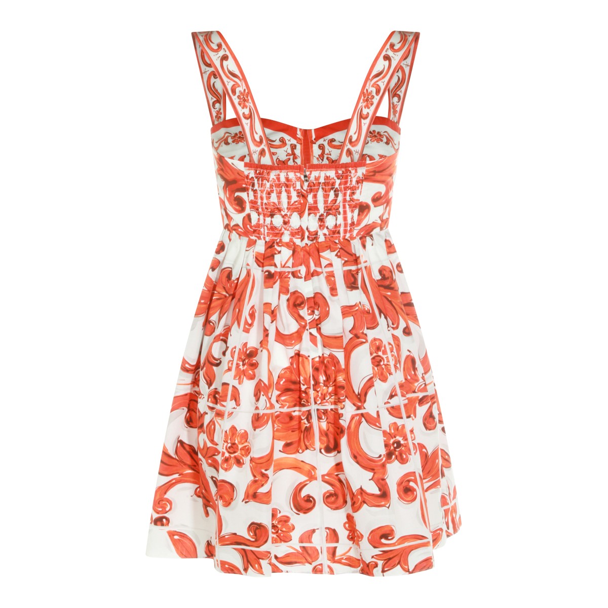 ORANGE AND WHITE COTTON DRESS