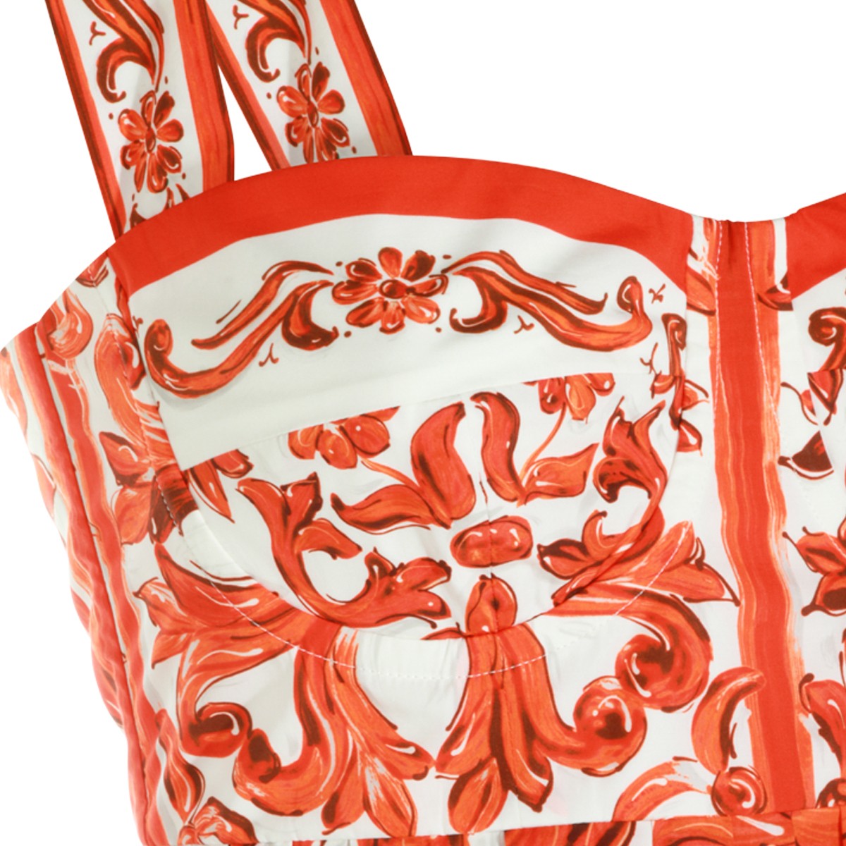 ORANGE AND WHITE COTTON DRESS