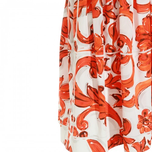 ORANGE AND WHITE COTTON DRESS