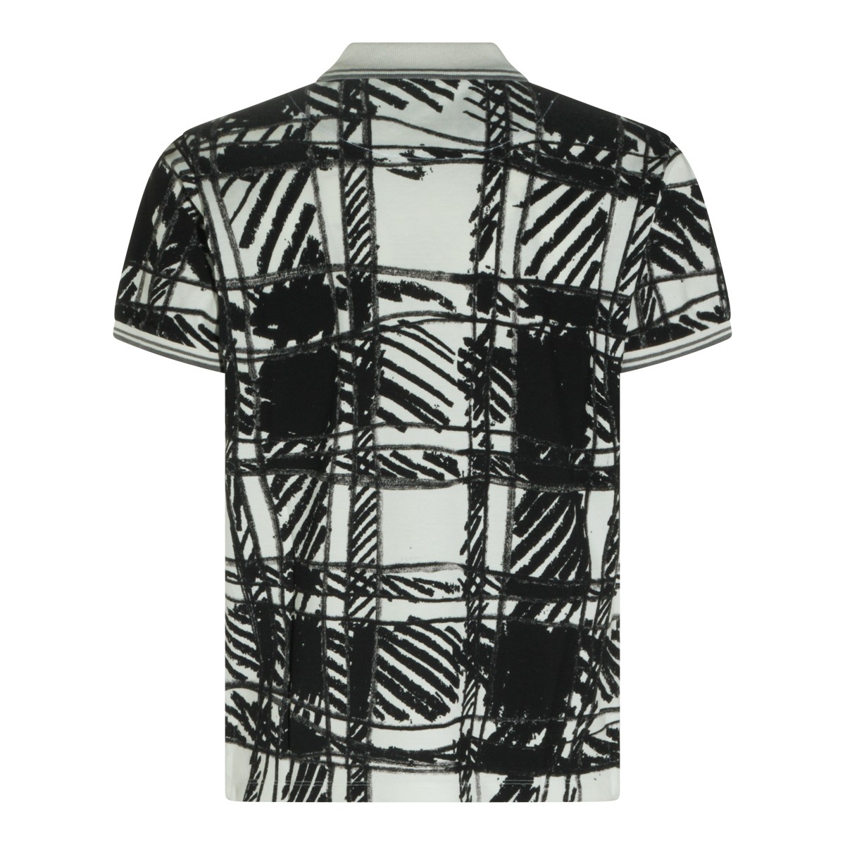 BLACK AND WHITE COTTON CLASSIC POLO...