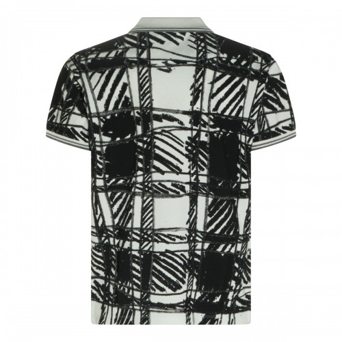 BLACK AND WHITE COTTON CLASSIC POLO SHIRT