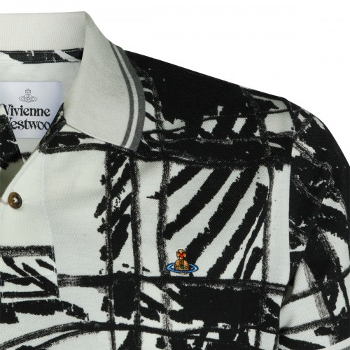 BLACK AND WHITE COTTON CLASSIC POLO SHIRT